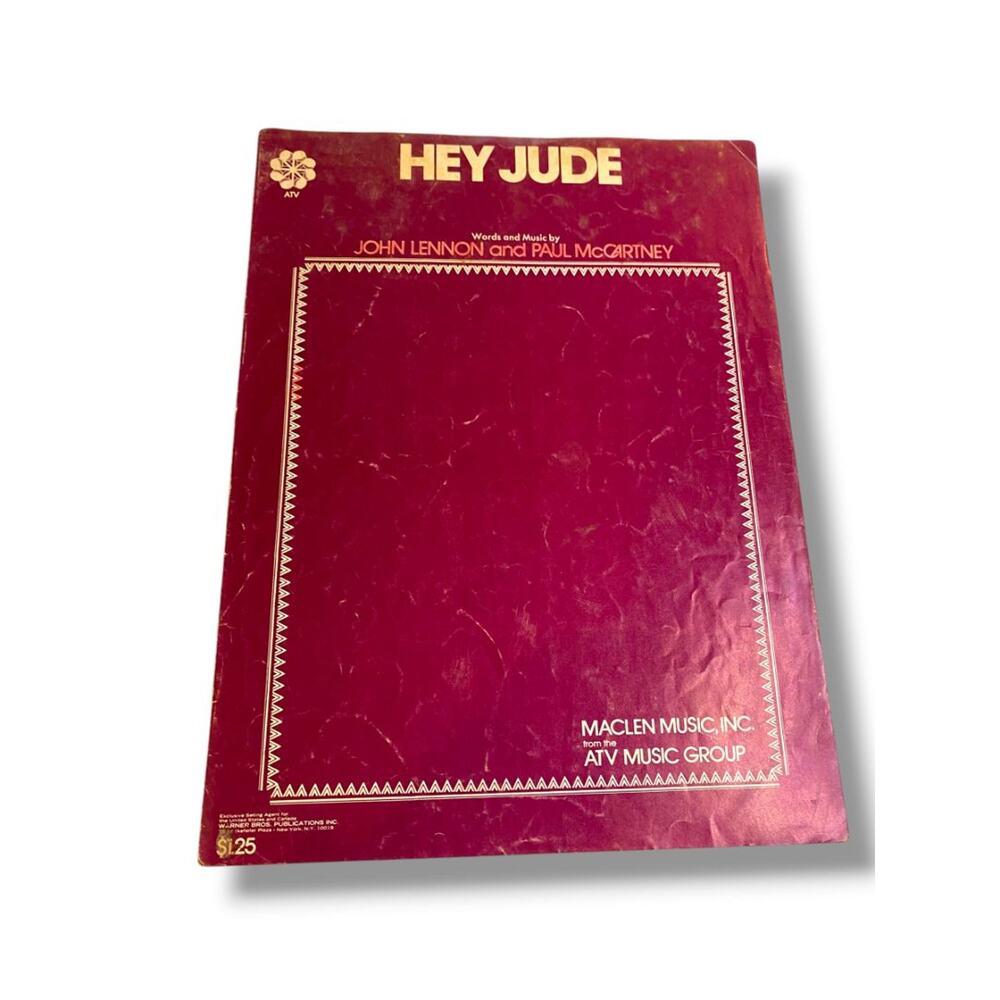 1968 Hey Jude Sheet Music John Lennon and Paul McCartney Maclen Music Inc
